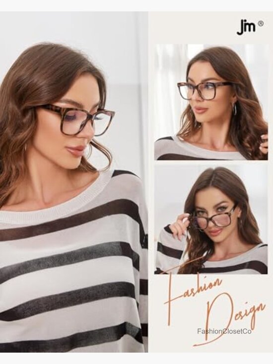 Square Oversized Blue Light Blocking Reading Glasses for Women main image 6